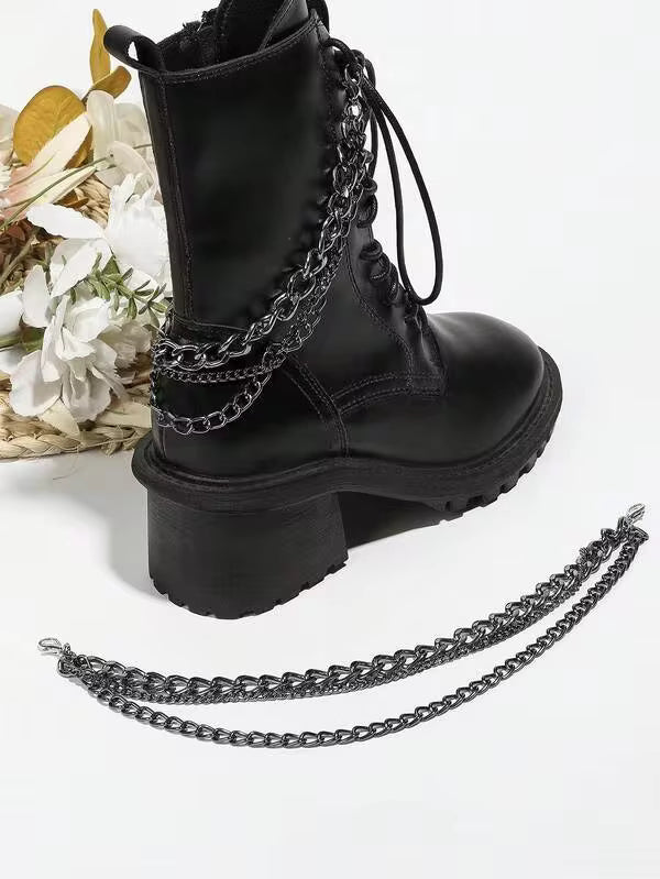 1pair Fashionable Shoes Decoration Chain For Women's Boots, Accessories For Women Vacation Outfits Winter